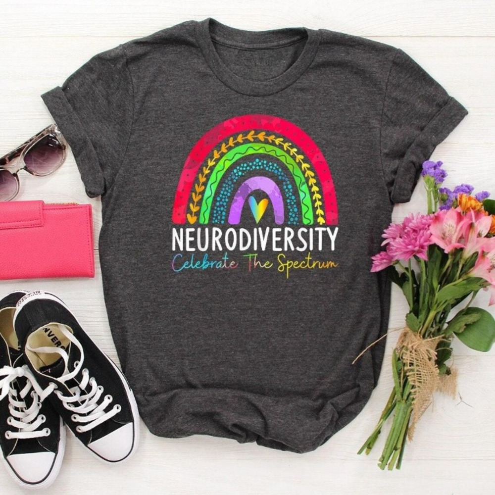 Autism Awareness Neurodiversity Rainbow Graphic Unisex T-Shirt